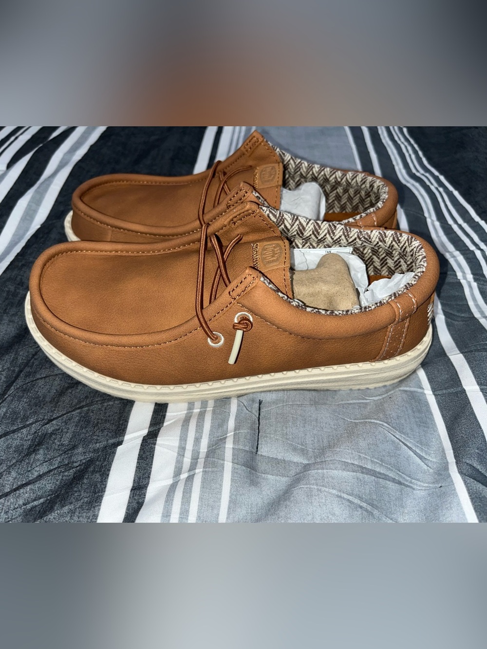 Hey Dude Men's Slip-On Loafers in Cognac Brown